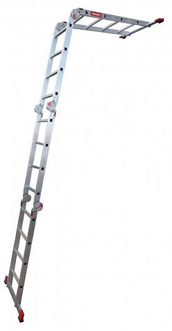Профессиональная алюминиевая лестница-трансформер с помостом, ширина 400 мм NV3330 артикул 3330404