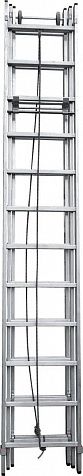 Индустриальная алюминиевая трехсекционная тросовая лестница NV5250 артикул 5250312