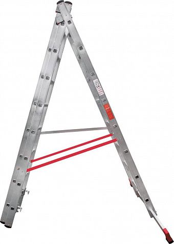 Профессиональная алюминиевая трёхсекционная лестница NV3230 артикул 3230308