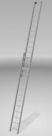 Индустриальная алюминиевая двухсекционная тросовая лестница NV5240 артикул 5240214